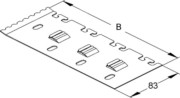 Trennstegbefestig.-platte B=199,Stahl S LZTP 200 
