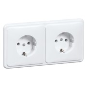 Steckdose SCHUKO 2fach ws erh.Berührungssc. H 80.6512 SI/572 W 