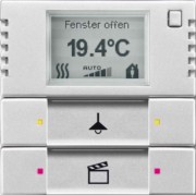 Bedienelement 2/4-fach m.RTR,alu silber 6128/28-83 