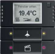 Bedienelement 2/4-fach m.RTR,schwarz matt 6128/28-885 