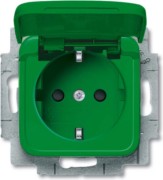 SCHUKO Steckdosen-Einsatz grün RAL6032 20 EUKB-13-212-101 