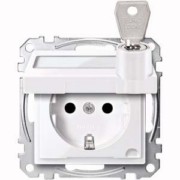 SCHUKO-Steckdose aws/gl Klappdeckel MEG2315-0325 