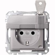 SCHUKO-Steckdose alu Klappdeckel MEG2315-0460 
