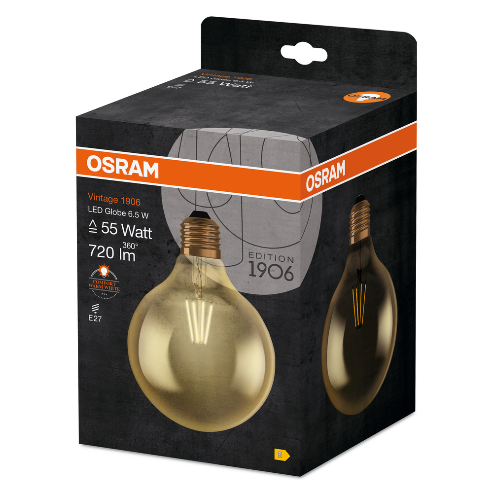 OSRAM LAMPE LED-Vintage-Lampe E27, 824 1906GLOBE7/824FILGD 