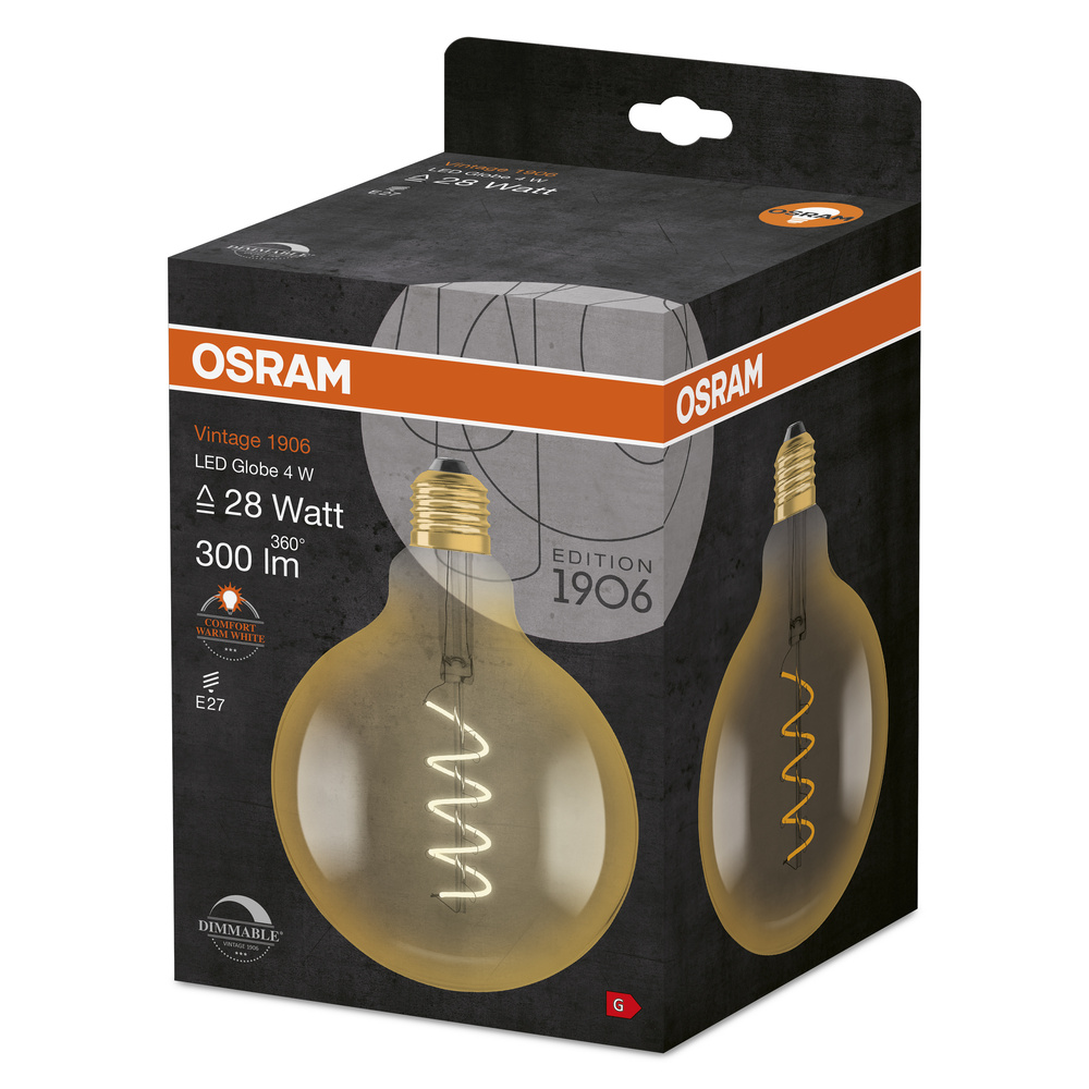 OSRAM LAMPE LED-Vintage-Lampe E27, 820 1906LEDGLOBE4,5820FG 