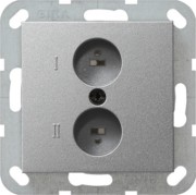 Stereo-Steckdose alu System55 040226 