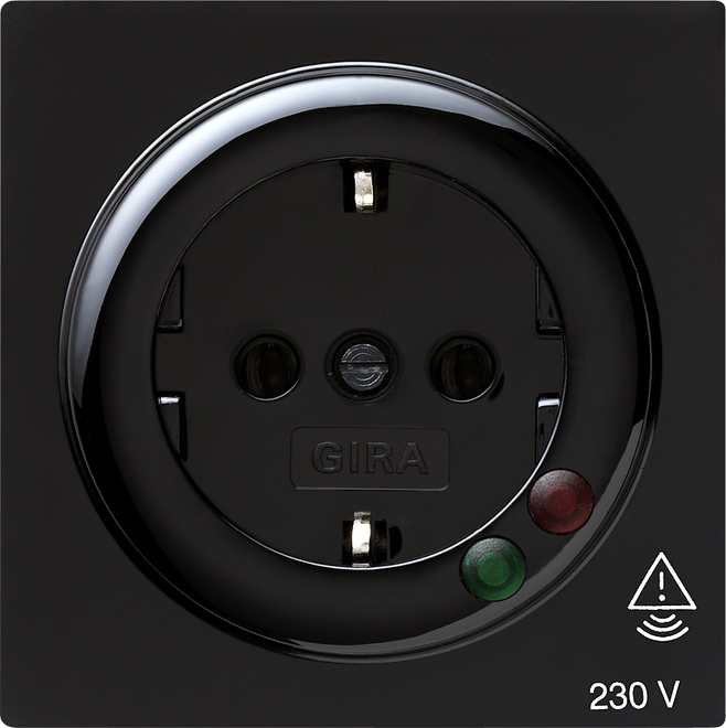 Schuko-Steckdose sw Überspann., S-Color 045147 