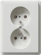 Doppel-Steckdose rw m. Erdungsstift 079503 