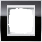 Abdeckrahmen 1fach klar schwarz 0211733 