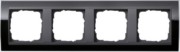 Abdeckrahmen 4fach klar schwarz 0214738 