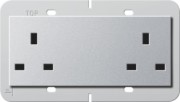 Doppelsteckdose 13A alu 278226 