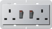 Doppelsteckdose 13A abschaltbar alu 278326 
