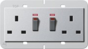 Doppelsteckdose 13A abschaltbar alu 278426 
