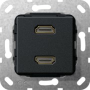 HDMI 2fach Kabelpeitsche sw matt 567210 