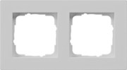 Abdeckrahmen 2-f. flach, grau 0212375 