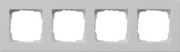Abdeckrahmen 4-f. flach, grau 0214375 
