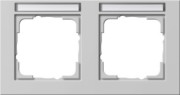Abdeckrahmen 2-f. waager.BSF grau 109237 