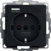 Steckdose+USB Schwarz 2459005 