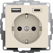 Steckdose+USB Cremeweiß 245901 