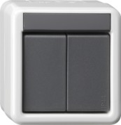 KNX Taster BA 2fach grau AP 2Punkt 516230 