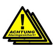 Aufkleber Alarmgesichert 3er Packung WAK-A 