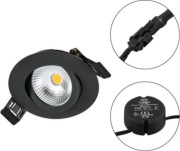 LED Einbauleuchte 230V 830, dim., sw S060902 
