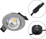 LED Einbauleuchte 230V 830, dim., chr.matt S061502 