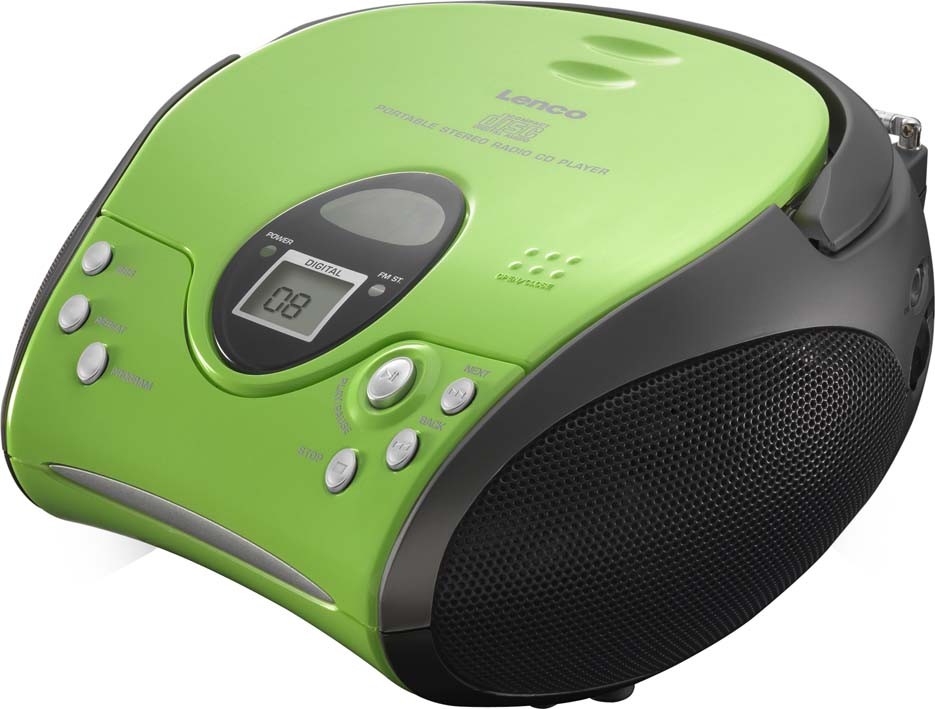 E-PARTNER UKW-Radio Webshop m.CD LENCO SCD-24 stereo,grün/schwarz | green/black