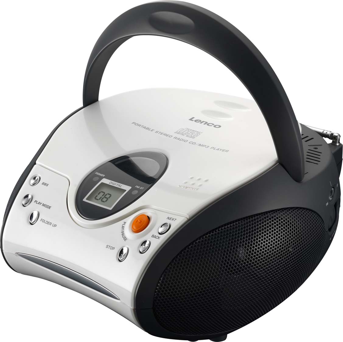 LENCO UKW-Radio m.CD stereo,weiß SCD-24 white 