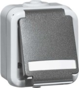 Steckdose SCHUKO Beschrift.,li,grau D 6620 WAB GLK NA 