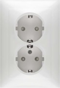 Steckdose SCHUKO 2fach erh.Berührungss. rws D 11.6512.02 SI 