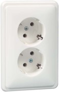 Steckdose SCHUKO reinweiß 2fach 45 Grad H 80.6512.02 WI 