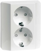 Steckdose SCHUKO 2f,erh.Berührs., ws D 80.6512 SI W 