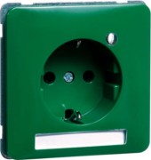 Steckdose SCHUKO grün LED ohne Krallen H 80651142SINALEDEK6 