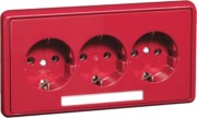 SCHUKO-Steckdose 3-fach ws 16A 250V 2-pol.Bfeld D 95.6513.02 NA 