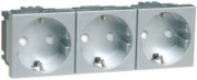 SCHUKO-EB-Steckd. 3-fach alu16A 250V D 6213.70 EMS SI 