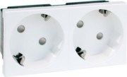 SCHUKO-EB-Steckd.2-fachant 16A 250V 2-pol.33G D 6212.21 EMS SI WI 