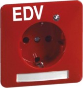 Steckdose SCHUKO Beschrift.,Licht,rot D80.6611GLKNA RT EDV 