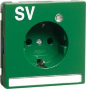 Steckdose SCHUKO Beschrift.,LED,SV,gn D95651142LED/4 NA SV 