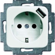 Schuko/USB-Steckdose alpinweiß 20 EUCBUSB-214 