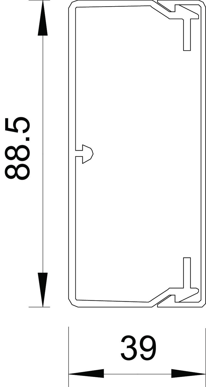 Wand+Deckenkanal m.Obert. 40x90mm,PVC WDK40090RW 