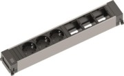 Steckdoseneinheit schwarz,alu,6-fach 916.007 