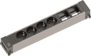 Steckdoseneinheit schwarz,alu,6-fach 916.030 