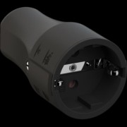 Montagekupplung 2p+Schutzkontakt sw 960.103 