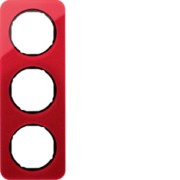 Rahmen 3-fach rot transp./sw glanz 10132344 