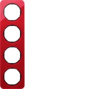 Rahmen 4-fach rot transp./sw glanz 10142344 