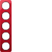 Rahmen 5-fach rot transp./sw glanz 10152344 
