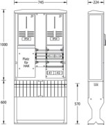Zähleranschlusssäule 1600x745x224mm ZAS-2-FL E.DIS AG 