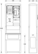 Zähleranschlußsäule 2100x590x320mm ZAS-S-1-eHz Westnetz 