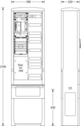 Zähleranschlußsäule 2100x590x320mm ZAS-S1-1VF-eHz Westn 